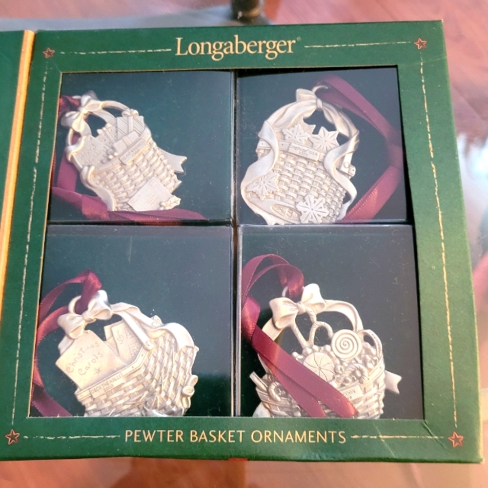 Vintage Longaberger Basket collection, ornaments, Christmas, gift tree ornaments